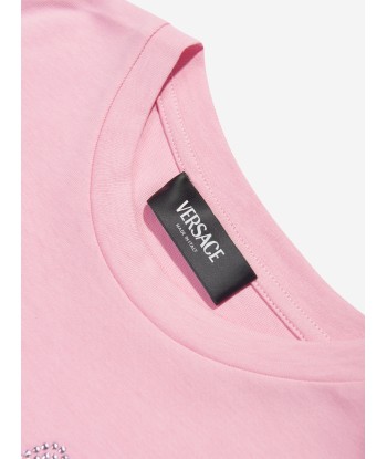 Versace Girls Diamante Logo T-Shirt in Pink 2 - 3 jours ouvrés.