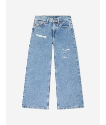 MM6 Maison Margiela Kids Wide Leg Jeans in Blue sélection de produits