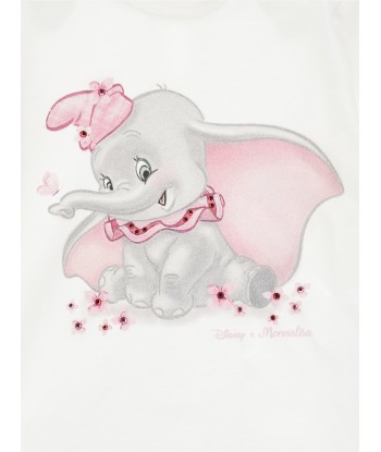 Monnalisa Baby Girls Long Sleeve Dumbo T-Shirt in Ivory soldes