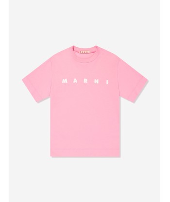 MARNI Kids Logo T-Shirt in Pink en stock