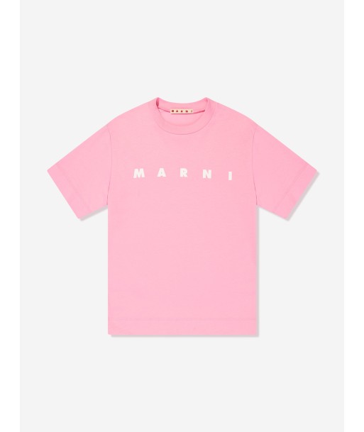 MARNI Kids Logo T-Shirt in Pink en stock