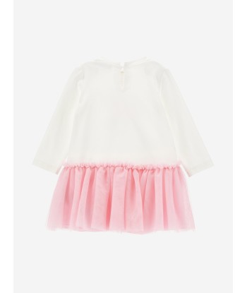 Monnalisa Baby Girls Jersey and Tulle Dress in Ivory de technologie