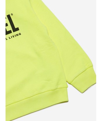 Diesel Kids Logo Hoodie in Yellow Paris Déstockage Promo