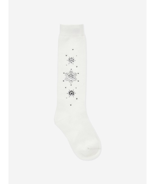 Monnalisa Girls Rhinestone Socks in White pas cher chine