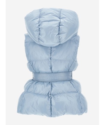 Monnalisa Girls Padded Gilet With Belt in Blue Les magasins à Paris