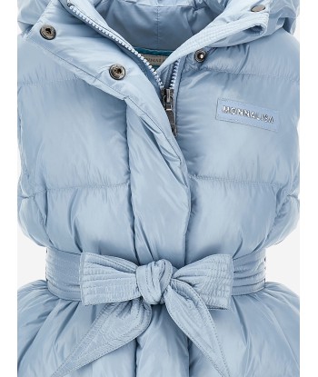 Monnalisa Girls Padded Gilet With Belt in Blue Les magasins à Paris