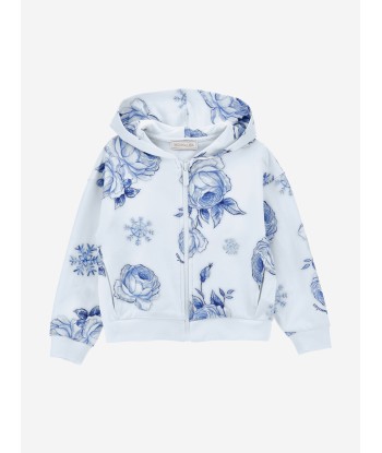 Monnalisa Girls Floral Zip Up Top in Blue vente chaude votre 