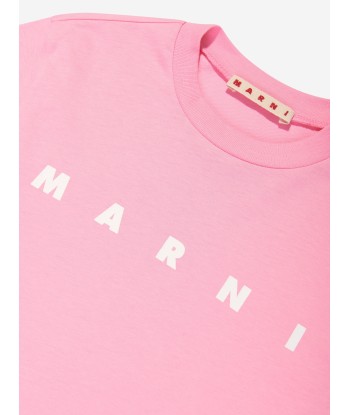 MARNI Kids Logo T-Shirt in Pink en stock