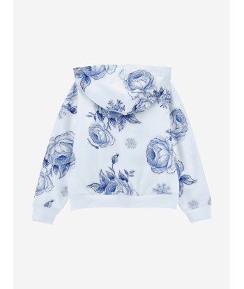 Monnalisa Girls Floral Zip Up Top in Blue vente chaude votre 