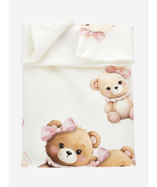 Monnalisa Baby Girls Bear Blanket in Ivory pas cher