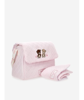 Monnalisa Baby Girls Teddy Bear Changing Bag in Pink (34cm) en linge