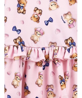 Monnalisa Baby Girls Bear Milano Dress in Pink meilleur choix