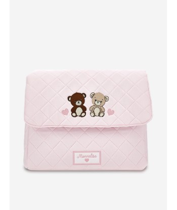 Monnalisa Baby Girls Teddy Bear Changing Bag in Pink (34cm) en linge