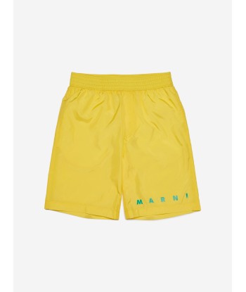 MARNI Boys Logo Swim Shorts in Yellow ouvre sa boutique