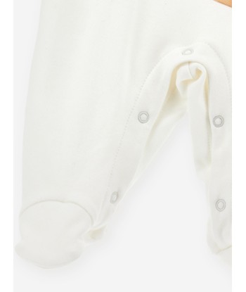 Monnalisa Baby Girls Teddy Bag Babygrow in White Les êtres humains sont 