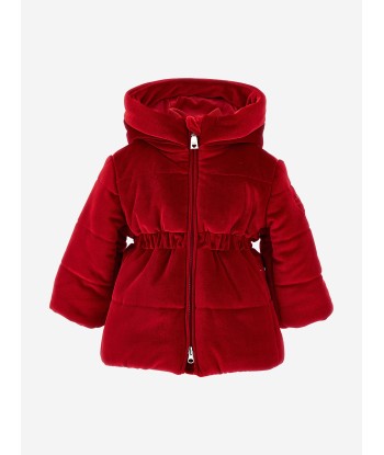 Monnalisa Baby Girls Down Chenille Long Coat in Red store