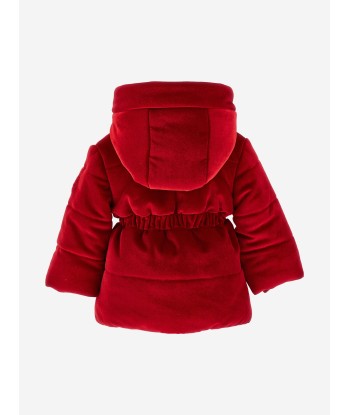 Monnalisa Baby Girls Down Chenille Long Coat in Red store