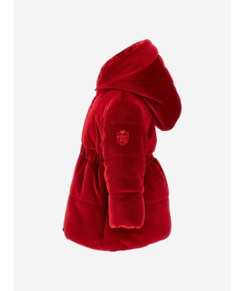 Monnalisa Baby Girls Down Chenille Long Coat in Red store