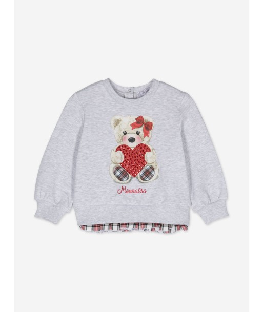 Monnalisa Baby Girls Teddy Bear Sweatshirt in Grey pas chere