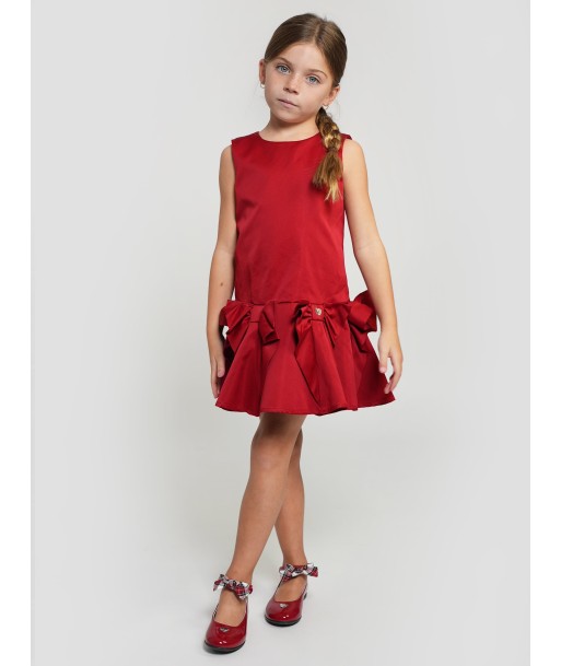 Monnalisa Girls Bow Duchess Dress in Red de l' environnement