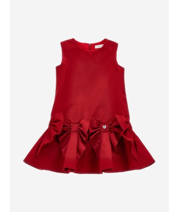 Monnalisa Girls Bow Duchess Dress in Red de l' environnement