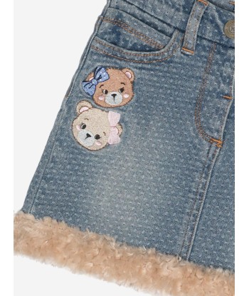 Monnalisa Baby Girls Bear Denim Skirt in Blue à prix réduit toute l'année