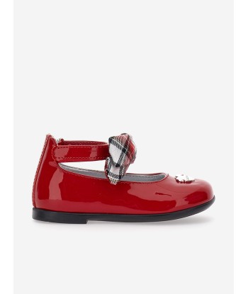 Monnalisa Girls Patent Leather Tartan Bow Shoes in Red s'inspire de l'anatomie humaine