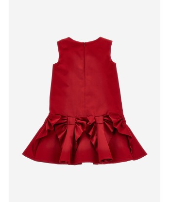 Monnalisa Girls Bow Duchess Dress in Red de l' environnement