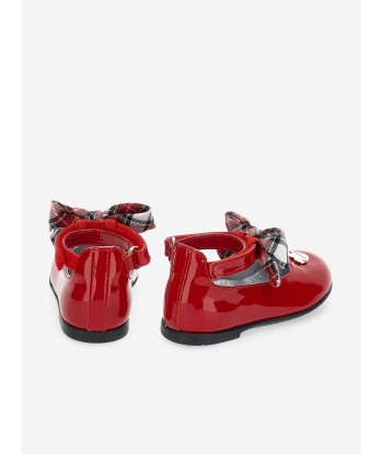 Monnalisa Girls Patent Leather Tartan Bow Shoes in Red s'inspire de l'anatomie humaine