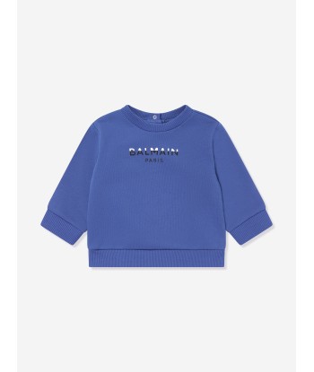 Balmain Baby Boys Logo Sweatshirt in Blue 2 - 3 jours ouvrés.