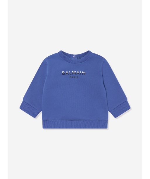 Balmain Baby Boys Logo Sweatshirt in Blue 2 - 3 jours ouvrés.