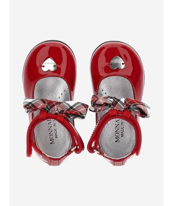 Monnalisa Girls Patent Leather Tartan Bow Shoes in Red s'inspire de l'anatomie humaine