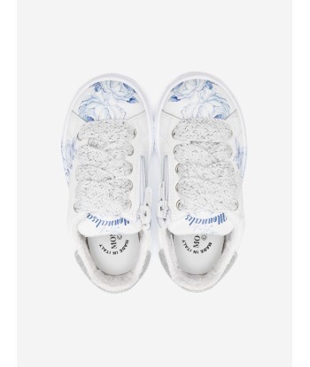 Monnalisa Girls Leather Frozen Trainers in White de la marque