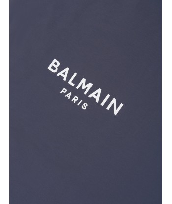 Balmain Baby Paris Logo Blanket in Navy en linge