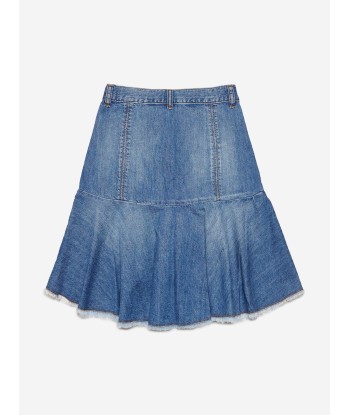 MARNI Girls Raw Cut Denim Skirt in Blue Comment ça marche