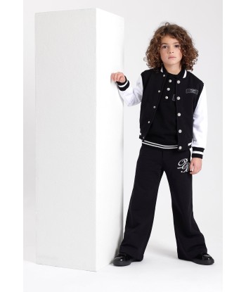 Balmain Boys Fleece Varsity Jacket in Black pas cheres