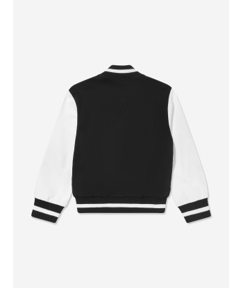 Balmain Boys Fleece Varsity Jacket in Black pas cheres