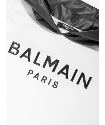 Balmain Boys Paris Logo Hoodie in White les muscles