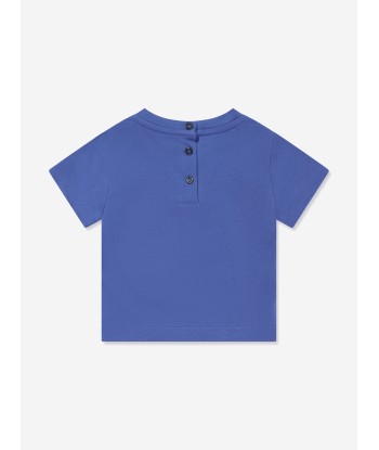 Balmain Baby Boys Paris Logo T-Shirt in Blue Venez acheter