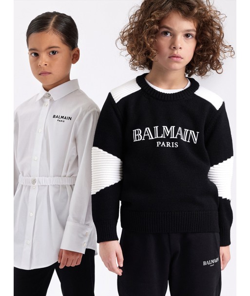 Balmain Boys Paris Logo Jumper in Black est présent 