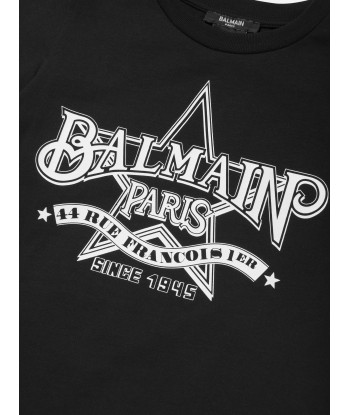 Balmain Kids Logo Print T-Shirt in Black pour bénéficier 