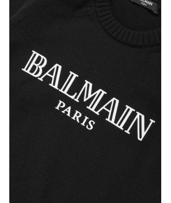 Balmain Boys Paris Logo Jumper in Black est présent 