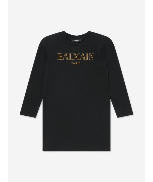 Balmain Girls Logo Dress in Black offre 