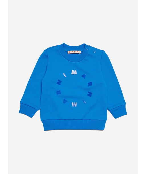 MARNI Baby Round Logo Sweatshirt in Blue Vous souhaitez 