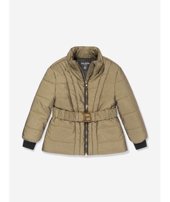 Balmain Girls Puffer Jacket in Gold 50-70% off 