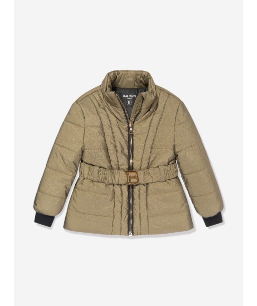 Balmain Girls Puffer Jacket in Gold 50-70% off 