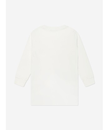 Balmain Girls Logo Sweater Dress in Ivory En savoir plus