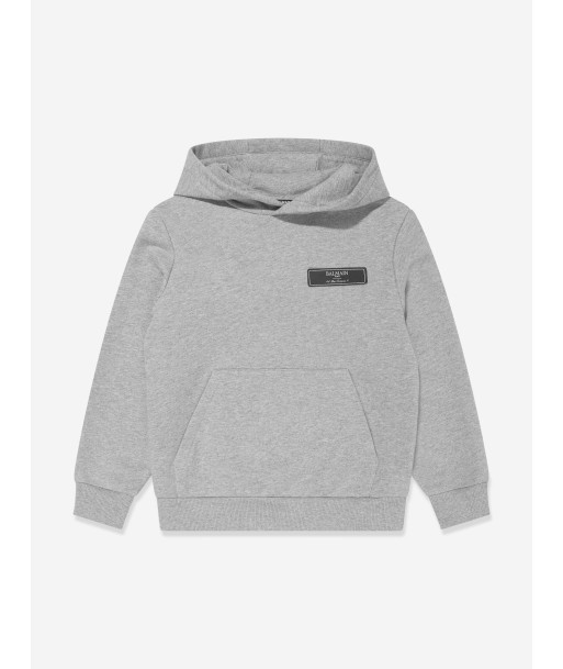 Balmain Kids Logo Hoodie in Grey Faites des économies