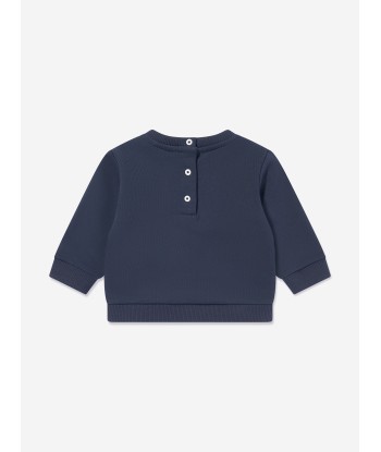 Balmain Baby Logo Sweatshirt in Navy français