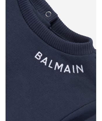 Balmain Baby Logo Sweatshirt in Navy français